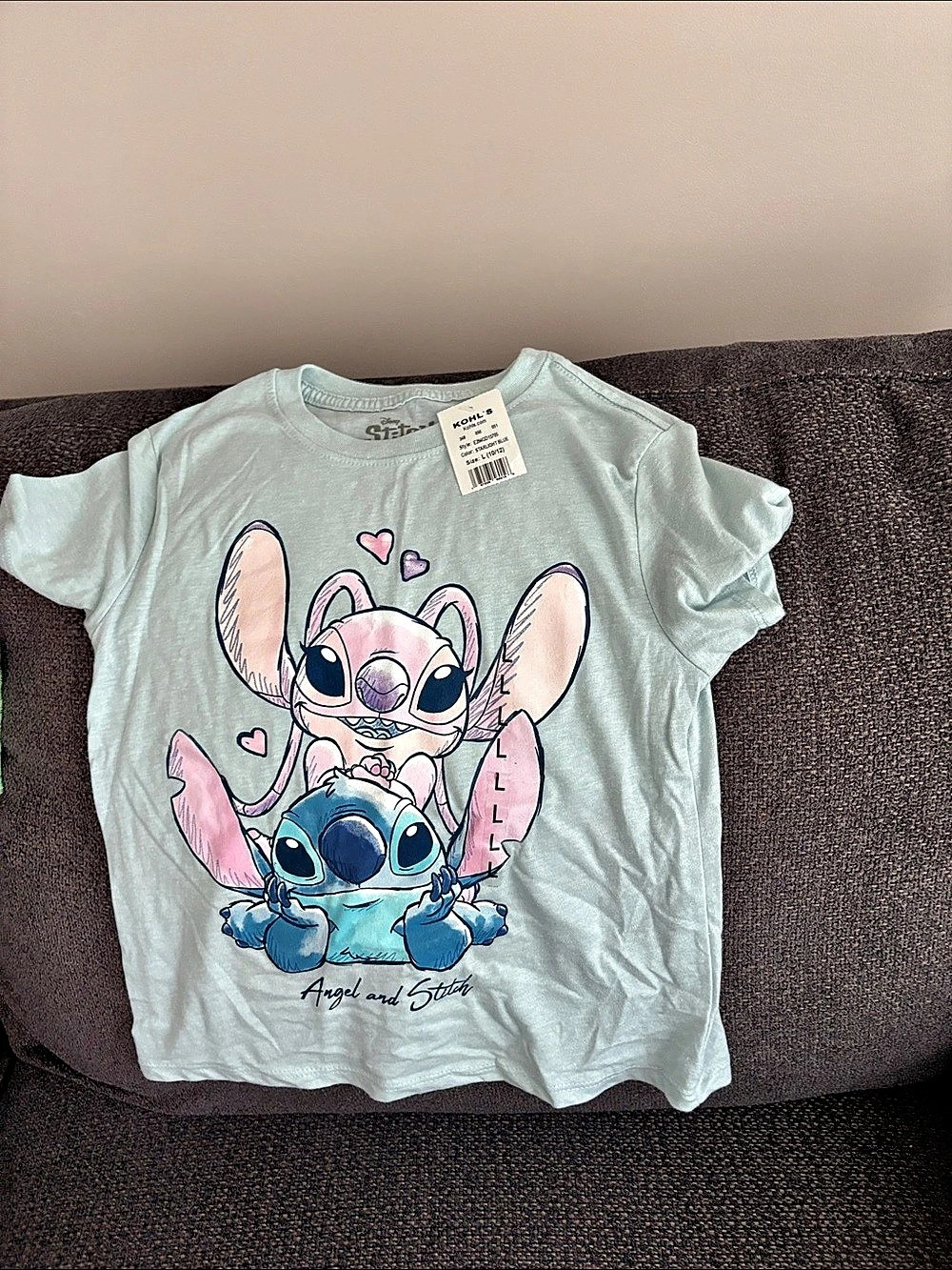 Disney Stitch Graphic Tee Girls Large NWT
